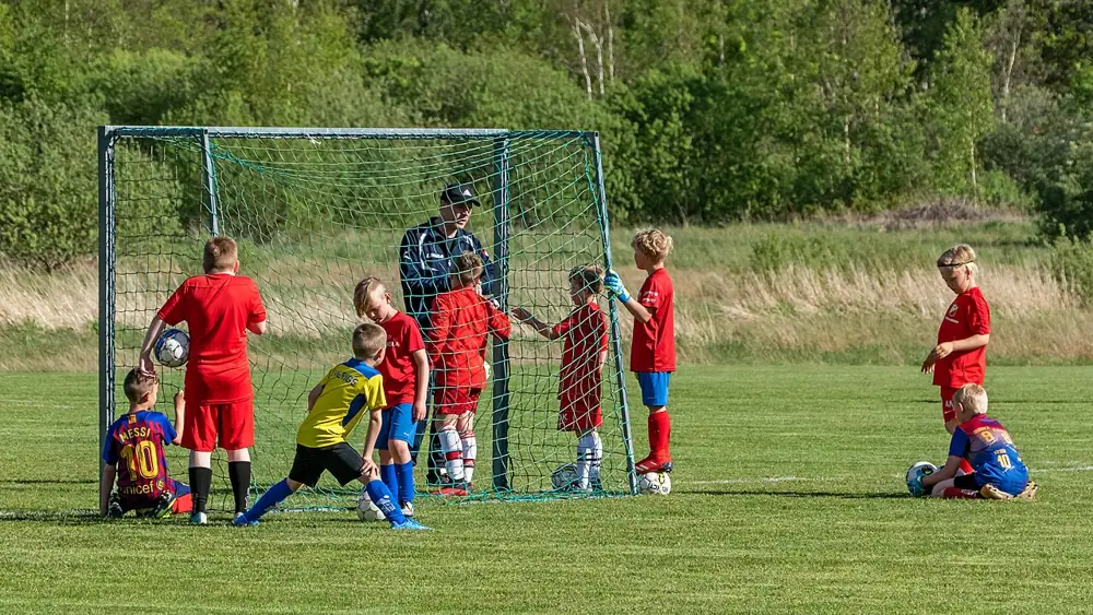 Kids at soccer practice