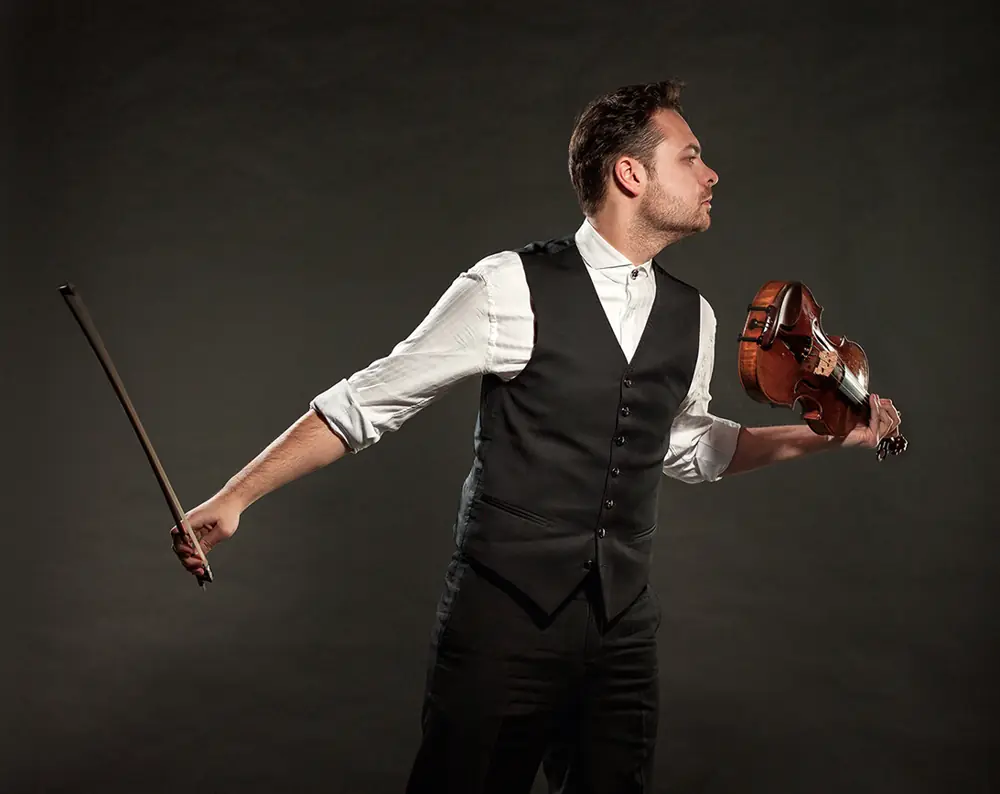 A violinist performing